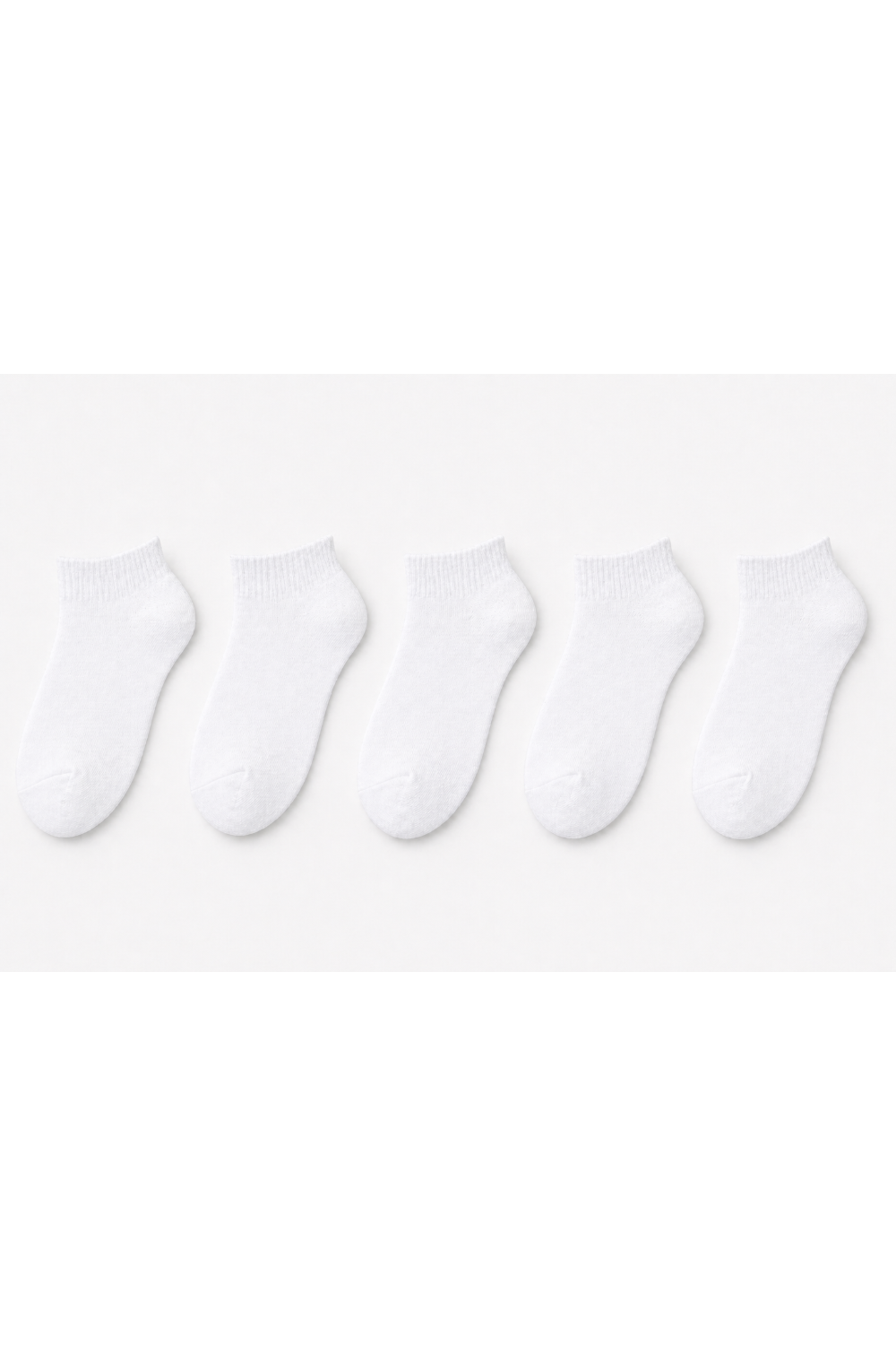 Pack of 5 White socks Ankle For Men