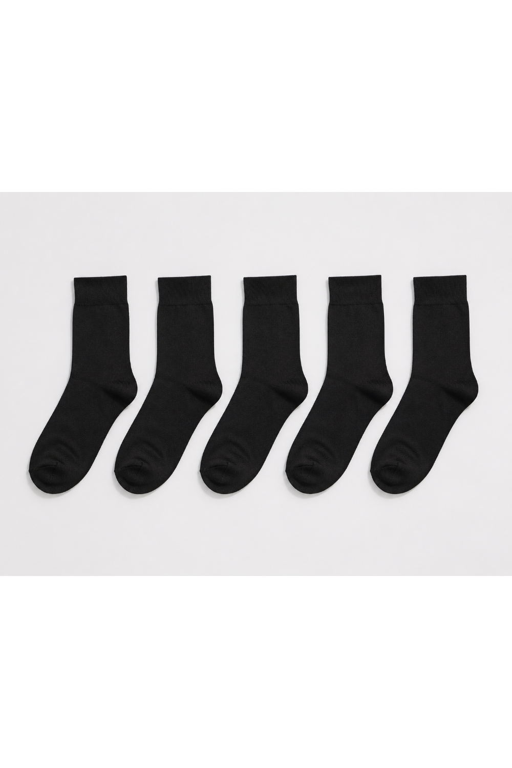 Pack of 5 Black socks Crew Length For Men