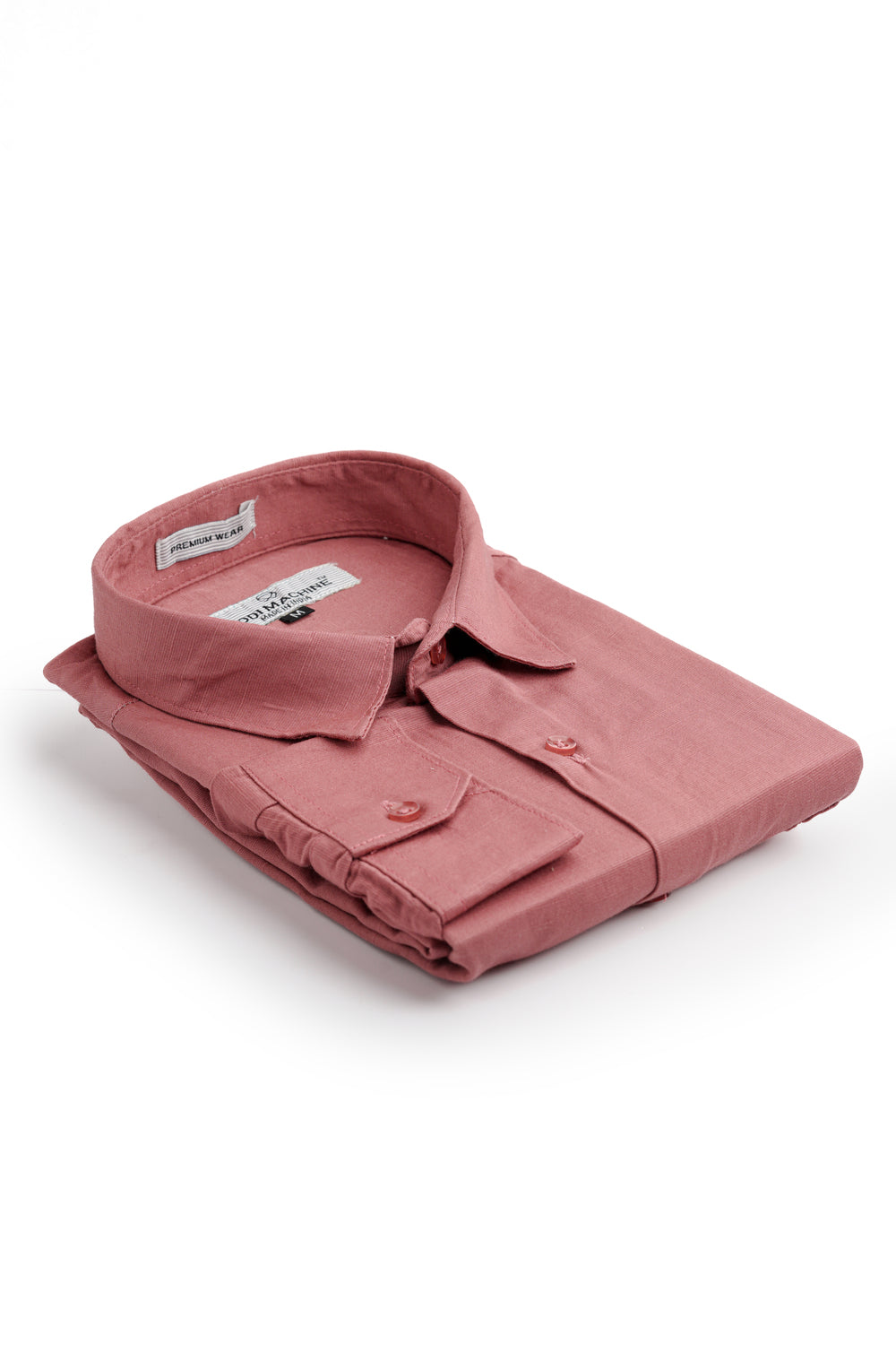 Folded Red wood colour Rodi Machine shirt on a white background