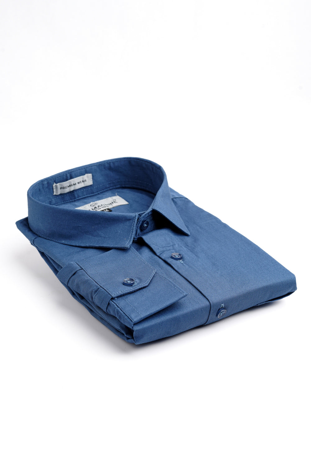 Folded Dark Blue colour Rodi Machine shirt on a white background