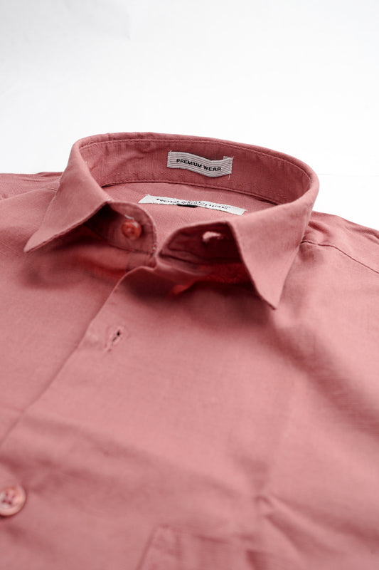 Redwood Color Linen Blend Shirt