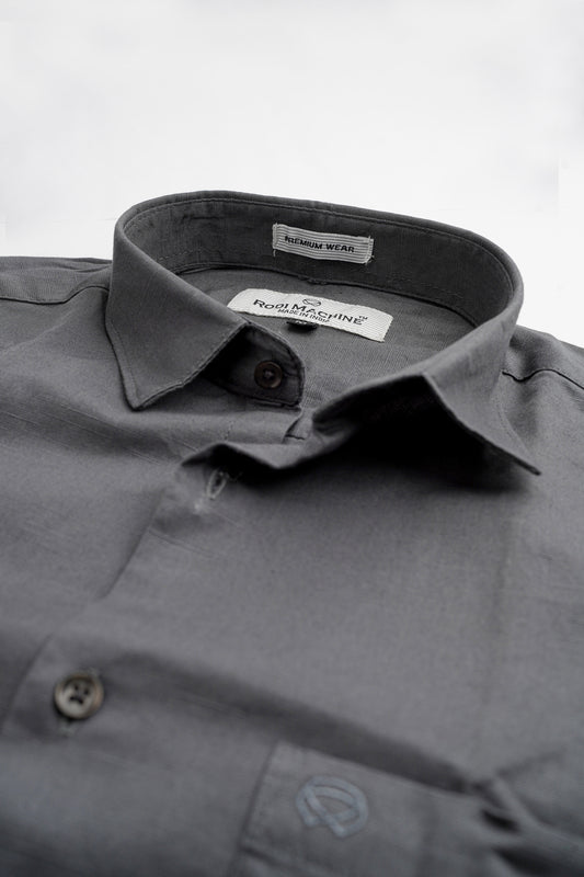 Ash Color Linen Blend Shirt