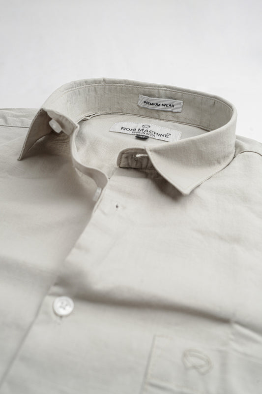 Grey Color Linen Blend Shirt