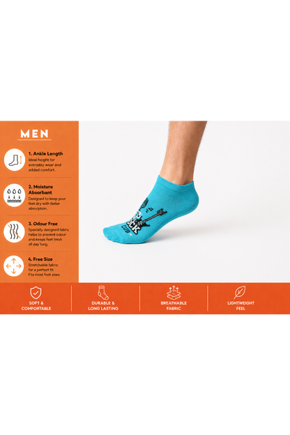 Pack of 5 Rockstar Ankle Socks for Men