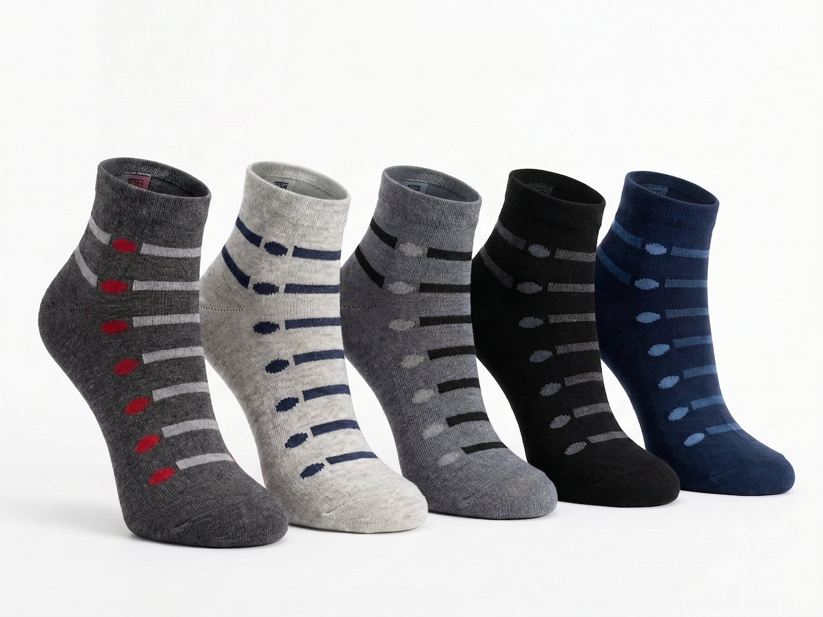 Rodimachine Patterned Ankle Length Cotton Socks Set