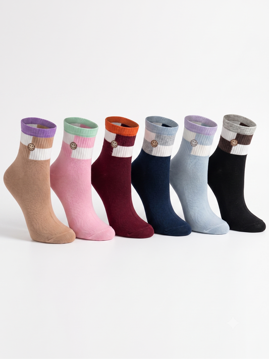 Rodimachine Comfortable Cotton Blend Casual Ankle Socks Set
