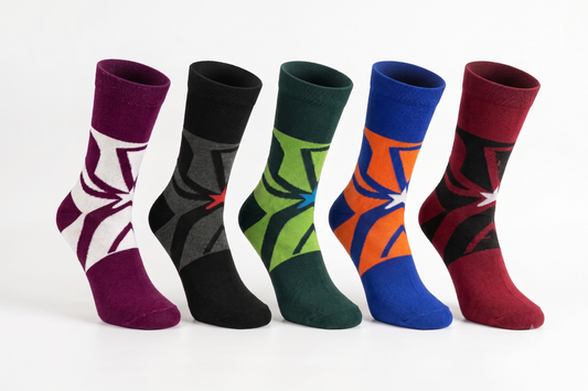 Rodimachine Graphic Patterned Crew Length Cotton Socks Set