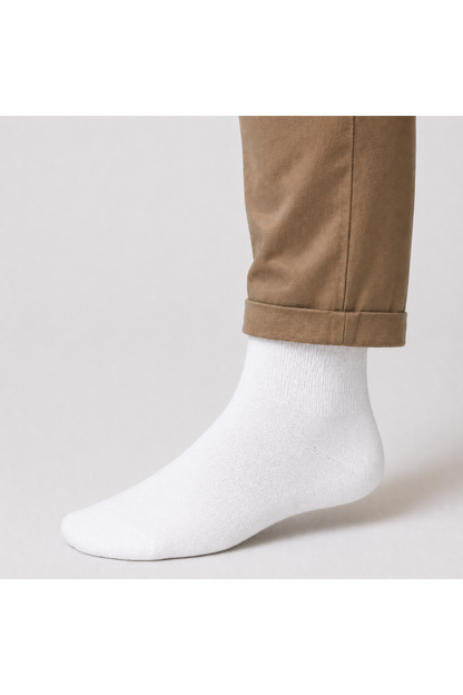 Pack of 5 White socksCrew Length For Men