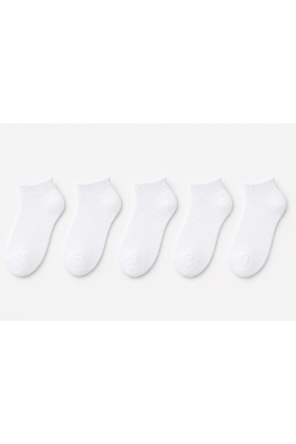 Pack of 5 White socks Ankle For Men