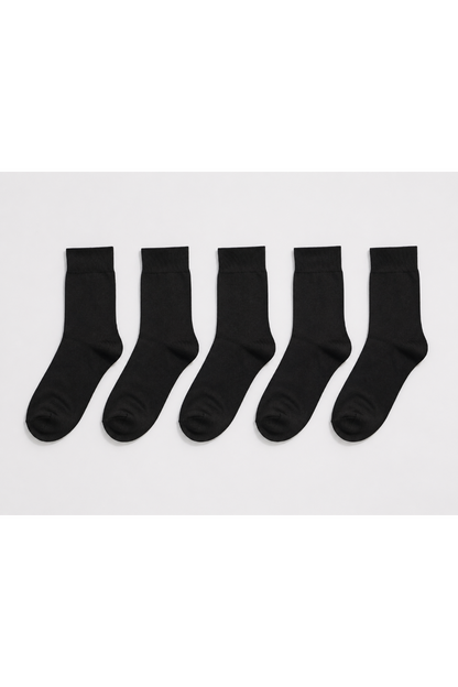 Pack of 5 Black socks Crew Length For Men